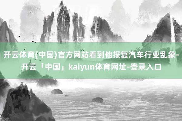 开云体育(中国)官方网站看到他报复汽车行业乱象-开云「中国」kaiyun体育网址-登录入口